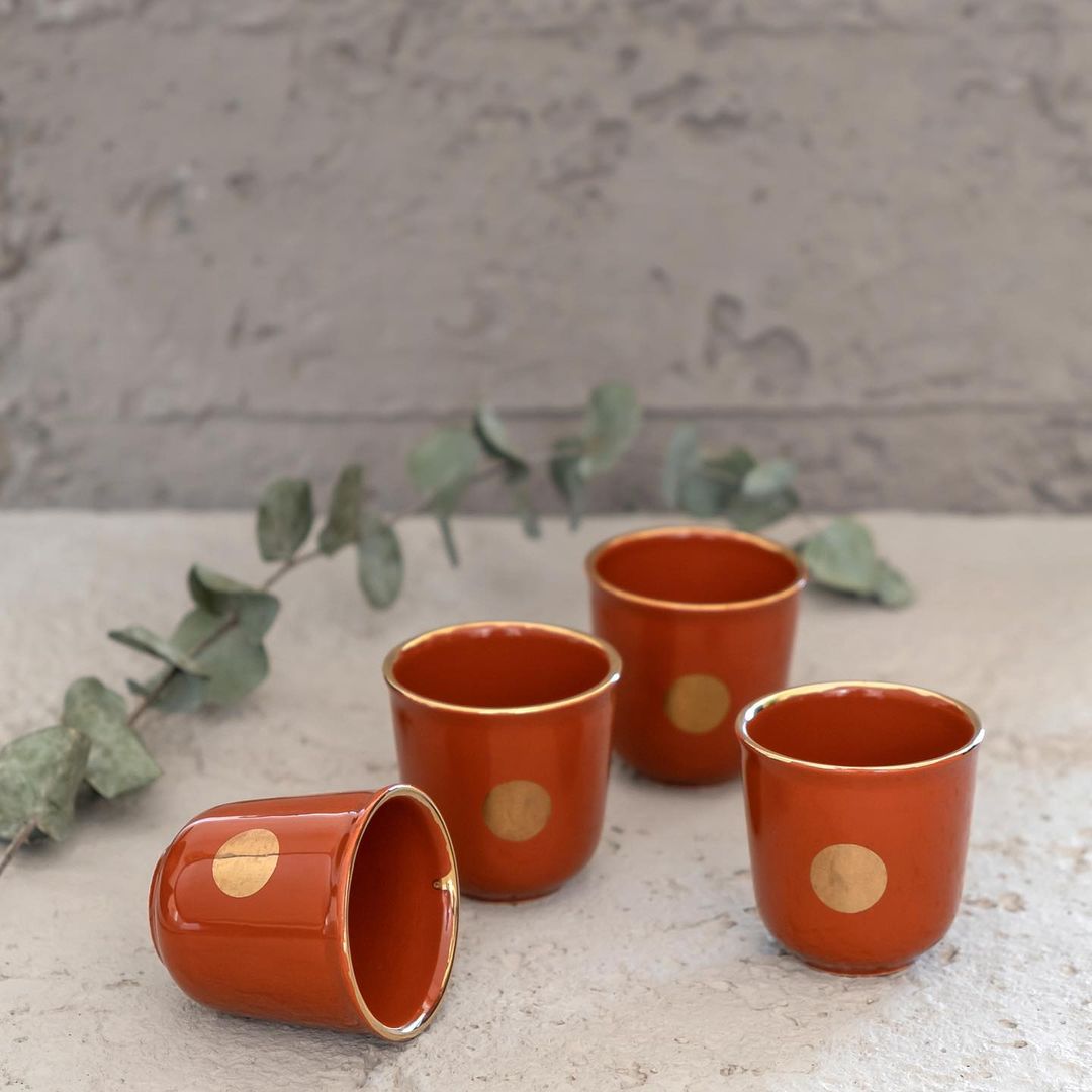 Single Espresso Becher 2er Set - Terracotta - THE COTTON COMPANY
