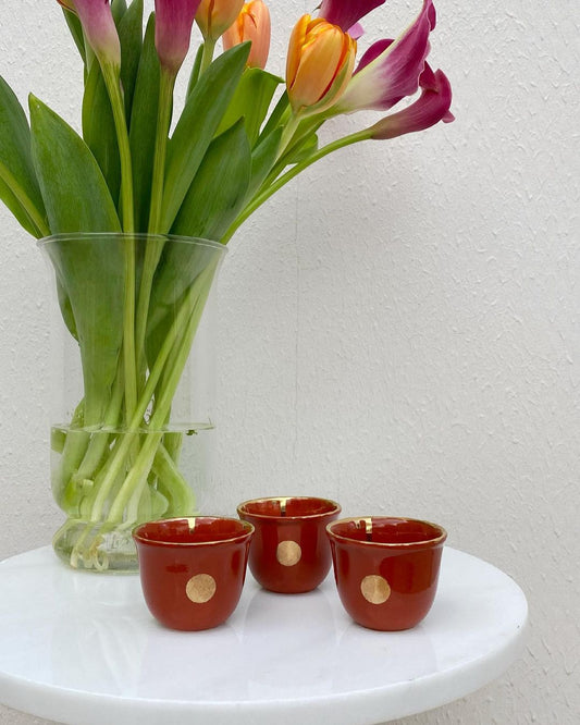 Double Espresso Becher 2er Set - Terracotta - THE COTTON COMPANY