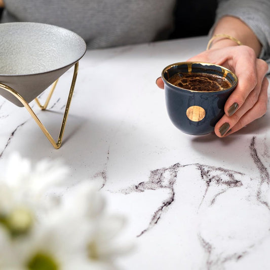 Double Espresso Becher 2er Set - Navy Blau - THE COTTON COMPANY