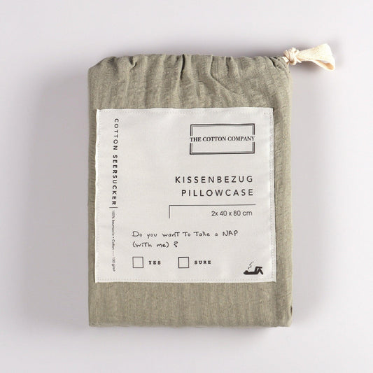 Seersucker Kissenbezüge 2x 40x80 cm | Seegrass - THE COTTON COMPANY