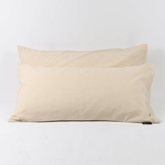 Baumwoll- Leinen Kissenbezüge 2x 40x80 cm | Sandshell - THE COTTON COMPANY
