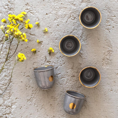 Single Espresso Becher 2er Set - Grau - THE COTTON COMPANY