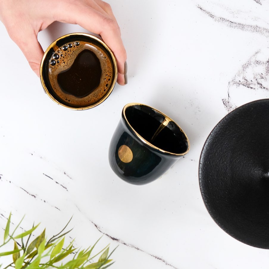 Double Espresso Becher 2er Set - Schwarz - THE COTTON COMPANY